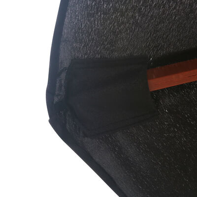 vidaXL Outdoor Parasol with Wooden Pole 350 cm Black