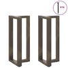 vidaXL Bar Table Legs T-Shaped 2 pcs Natural Steel 40x35x(90-91) cm Steel