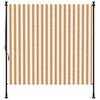 vidaXL Outdoor Roller Blind Orange and White 200x270 cm Fabric&Steel