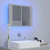 vidaXL LED Bathroom Mirror Cabinet Concrete Grey 60x12x45 cm Acrylic