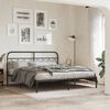 vidaXL Metal Bed Frame without Mattress with Headboard Black 183x213cm