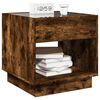 vidaXL Bedside Table with Infinity LED Smoked Oak 50x50x50 cm