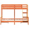 vidaXL Bunk Bed without Mattress 90x200/140x200 cm Wax Brown Solid Wood