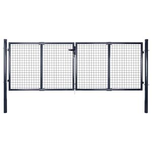 vidaXL Mesh Garden Gate Galvanised Steel 300x100 cm Grey