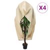 vidaXL Plant Fleece Covers with Zip 4 pcs 70 g/m&sup2; 3.14x2.5 m