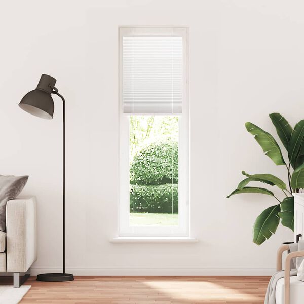 vidaXL Pleated Blind White 60x200 cm Fabric Width 59.4 cm Polyester