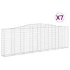 vidaXL Arched Gabion Baskets 7 pcs 400x30x120/140 cm Galvanised Iron