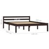 vidaXL Bed Frame without Mattress Dark Brown Solid Pine Wood 120x200 cm