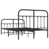 vidaXL Metal Bed Frame without Mattress with Footboard Black 120x190cm