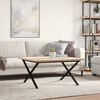vidaXL Coffee Table X-Frame 80x80x45.5 cm Solid Wood Pine and Steel