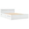 vidaXL Bed Frame with Headboard without Mattress White 140x190 cm