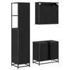 vidaXL Bathroom Furniture Set 3 pcs Black Oak Engineered Wood