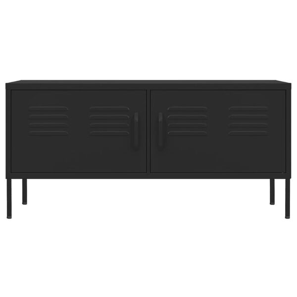 vidaXL TV Cabinet Black 105x35x50 cm Steel