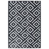 vidaXL Outdoor Carpet White and Black 160x230 cm PP