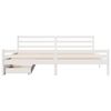 vidaXL Bed Frame without Mattress White 180x200 cm Super King Solid Wood Pine