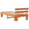 vidaXL Bed Frame with Headboard Wax Brown 90 x 200 cm Solid Pine Wood