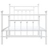 vidaXL Metal Bed Frame without Mattress with Footboard White 90x200cm