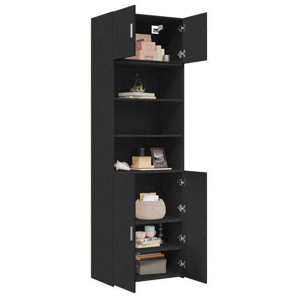 vidaXL Storage Cabinet Black 70x42.5x225 cm Engineered Wood