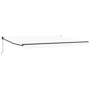 vidaXL Manual Retractable Awning White 4 x 2 m