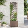 vidaXL Garden Planter with Trellis 43x43x142 cm PP Mocha