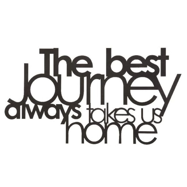 Homemania Wall Decoration Words 70x40 cm Steel Black