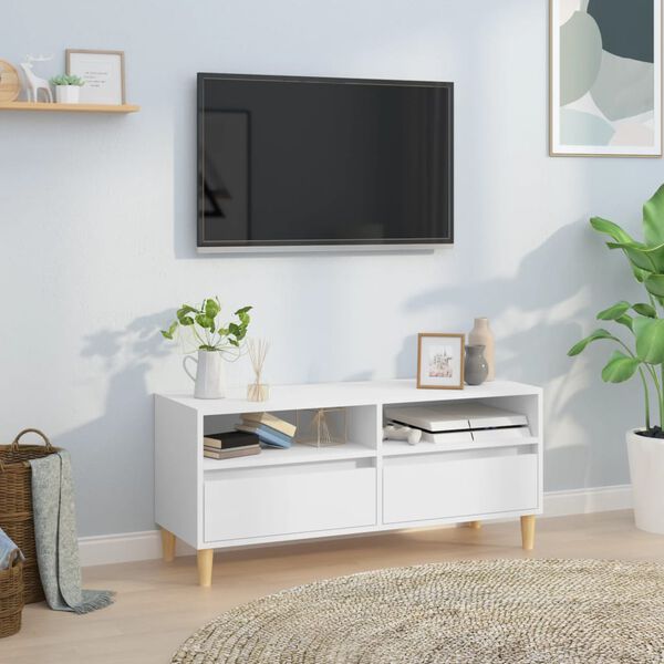 vidaXL TV Cabinet White 100x34.5x44.5 cm Engineered Wood