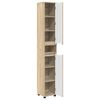 vidaXL Bathroom Cabinet Sonoma Oak 30.5 x 30 x 195 cm Engineered Wood