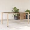 vidaXL Garden Table 150x90x75 cm Tempered Glass and Poly Rattan Beige