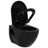 vidaXL Wall-Hung Toilet Ceramic Black
