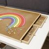 HI Puzzle Table with 4 Drawers 90x 67x4.5 cm Wood