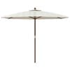 vidaXL Garden Parasol with Wooden Pole Sand 299x240 cm