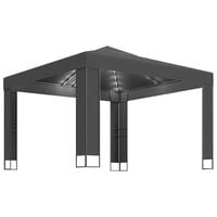 vidaXL Gazebo with Double Roof&LED String Lights 3x3 m Anthracite