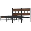 vidaXL Metal Bed Frame without Mattress Brown Oak 120x200 cm