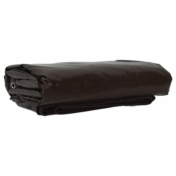 vidaXL Tarpaulin 650g / m&sup2; Brown 4 x 6 m Canvas with PVC Coating