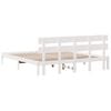 vidaXL Bed Frame with Headboard White 200 x 200 cm Solid Pine wood