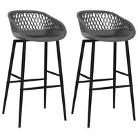 vidaXL Bar Chairs 2 pcs Grey