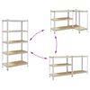 vidaXL 5-Layer Storage Shelves 2 pcs Silver Steel&Engineered Wood