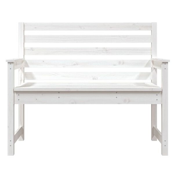 vidaXL Garden Bench White 109x48x91.5 cm Solid Wood Pine