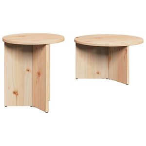 vidaXL Coffee Table 2 pcs Natural Solid Pine wood