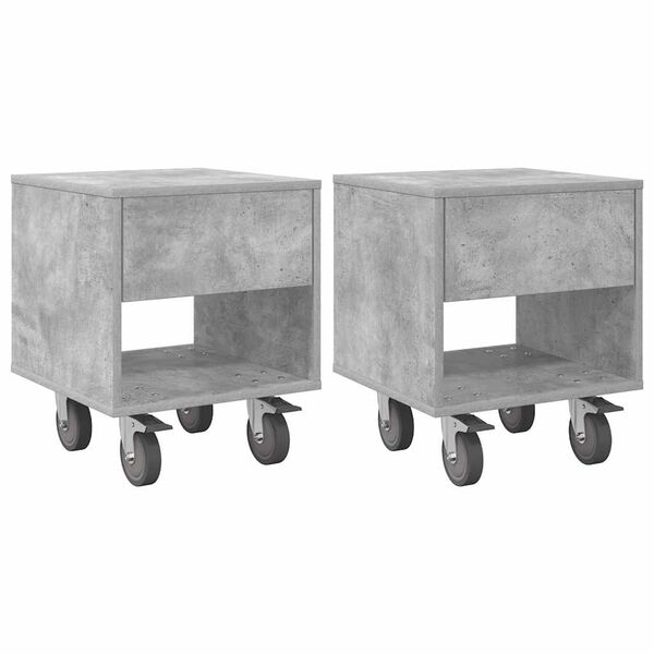 vidaXL Bedside Table 2 pcs Concrete Grey 40.5 x 40 x 48 cm