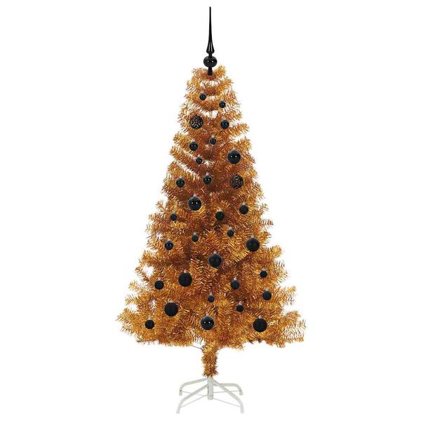 vidaXL Christmas Tree with 150 LEDs with Stand Gold 150 cm PET
