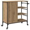 vidaXL Kitchen Trolley Artisan oak & & Black 87.5 x 38.5 x 84.5 cm