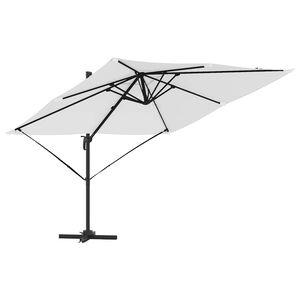 vidaXL Roma Parasol Beige 286 x 284 x 265 cm Aluminium and Polyester