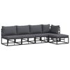 vidaXL Garden Sofa Set with Cushion 5 pcs Black Aluminium