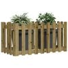 vidaXL Garden Raised Bed with Fence Design 100x50x70 cm Impregnated Wood Pine