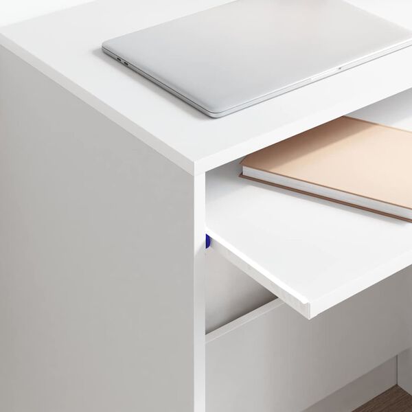 vidaXL Desk with Shelf White 77.5 x 43 x 79 cm Engineered Wood
