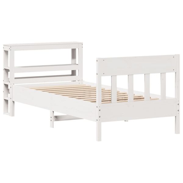 vidaXL Bed Frame without Mattress White 90x200 cm Solid Wood Pine