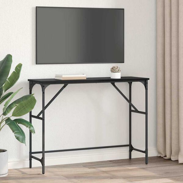vidaXL Console Table Black Oak 100 x 32 x 75 cm Engineered Wood