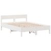 vidaXL Bookcase Bed without Mattress White 150x200cm King Size Solid Wood Pine