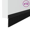 vidaXL Self-adhesive Door Brush Seals 12 pcs Black 100 cm